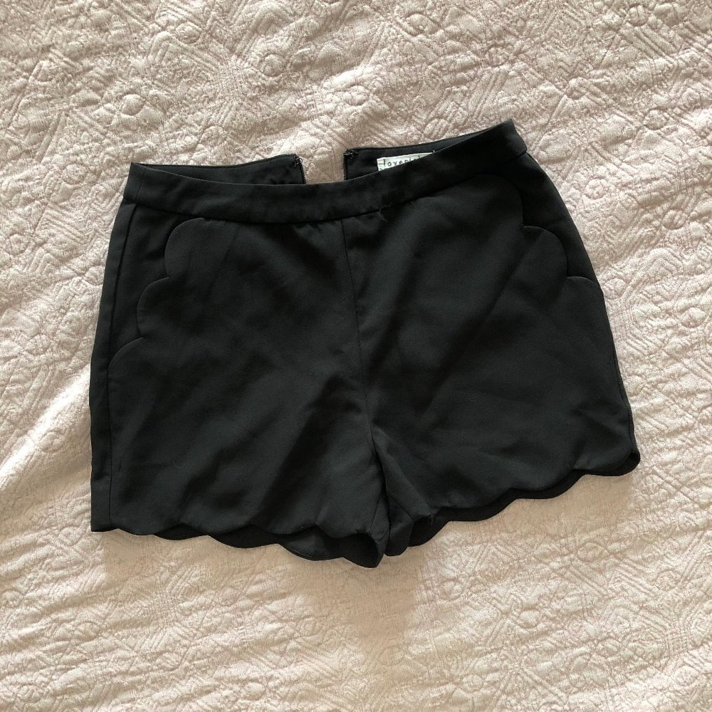 Black scallop shorts